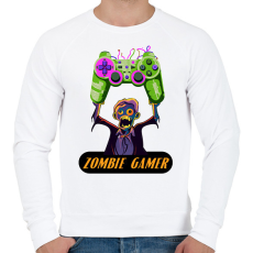 PRINTFASHION Zombie Gamer (Konzol) - Férfi pulóver - Fehér