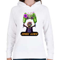 PRINTFASHION Zombie Gamer (Konzol) - Női kapucnis pulóver - Fehér