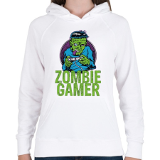 PRINTFASHION Zombie gamer - Női kapucnis pulóver - Fehér női pulóver, kardigán
