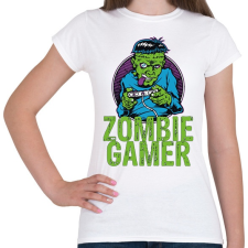 PRINTFASHION Zombie gamer - Női póló - Fehér női póló