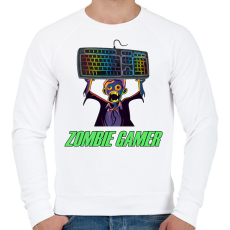 PRINTFASHION Zombie Gamer (PC) - Férfi pulóver - Fehér