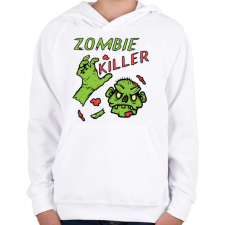 PRINTFASHION Zombie Killer - Gyerek kapucnis pulóver - Fehér gyerek pulóver, kardigán