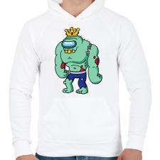 PRINTFASHION Zombie king - Férfi kapucnis pulóver - Fehér férfi pulóver, kardigán