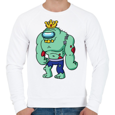 PRINTFASHION Zombie king - Férfi pulóver - Fehér