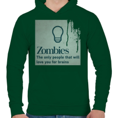 PRINTFASHION Zombies - Férfi kapucnis pulóver - Sötétzöld