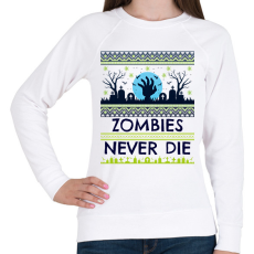 PRINTFASHION Zombies Never Die - Női pulóver - Fehér