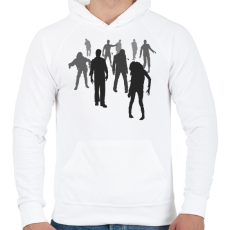 PRINTFASHION Zombik - Férfi kapucnis pulóver - Fehér