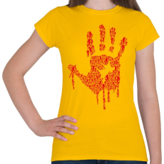 PRINTFASHION Zombikéz - Női póló - Sárga