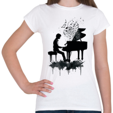 PRINTFASHION Zongorista - Női póló - Fehér női póló