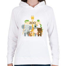 PRINTFASHION Zoo - Női kapucnis pulóver - Fehér női pulóver, kardigán