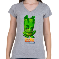 PRINTFASHION Zooba - Donna  - Női V-nyakú póló - Sport szürke