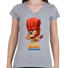 PRINTFASHION Zooba - Duke - Női V-nyakú póló - Sport szürke női póló