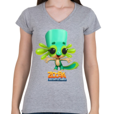 PRINTFASHION Zooba - Lizzy  - Női V-nyakú póló - Sport szürke női póló