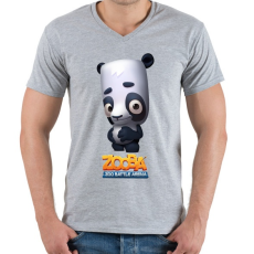 PRINTFASHION Zooba - Ollie  - Férfi V-nyakú póló - Sport szürke