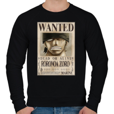PRINTFASHION zoro körözési plakát (elmosott) - Férfi pulóver - Fekete