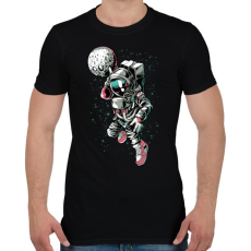 PRINTFASHION Zsákoló asztronauta - Férfi póló - Fekete