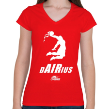 PRINTFASHION Zsákolókirály dAIRius - Női V-nyakú póló - Piros női póló