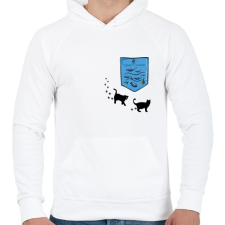 PRINTFASHION Zseb akvárium - Férfi kapucnis pulóver - Fehér férfi pulóver, kardigán