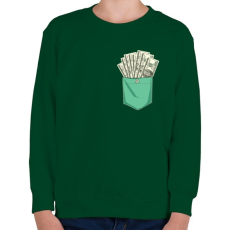 PRINTFASHION ZSEB-Dollár - Gyerek pulóver - Sötétzöld