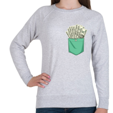 PRINTFASHION ZSEB-Dollár - Női pulóver - Sport szürke női pulóver, kardigán