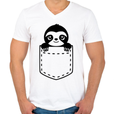 PRINTFASHION Zseb - Férfi V-nyakú póló - Fehér férfi póló