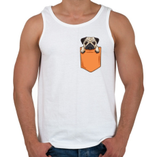 PRINTFASHION ZSEB-Mopsz - Férfi atléta - Fehér