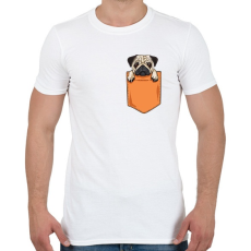 PRINTFASHION ZSEB-Mopsz - Férfi póló - Fehér