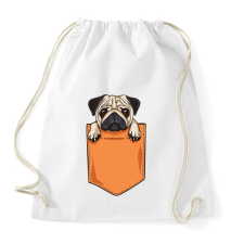 PRINTFASHION ZSEB-Mopsz - Sportzsák, Tornazsák - Fehér tornazsák
