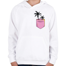 PRINTFASHION ZSEB-Pálma - Gyerek kapucnis pulóver - Fehér