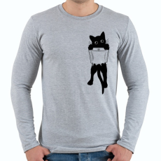 PRINTFASHION Zsebcica - Férfi hosszú ujjú póló - Sport szürke