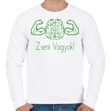 PRINTFASHION Zseni vagyok - Férfi pulóver - Fehér férfi pulóver, kardigán