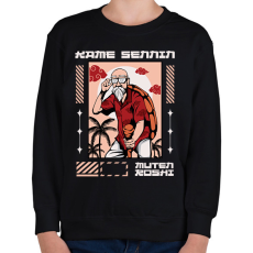 PRINTFASHION Zseniális teknős - Gyerek pulóver - Fekete