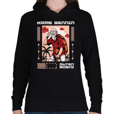 PRINTFASHION Zseniális teknős - Női kapucnis pulóver - Fekete