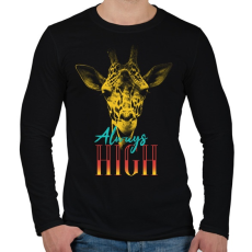 PRINTFASHION Zsiráf - Always High - Férfi hosszú ujjú póló - Fekete