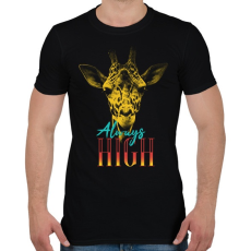 PRINTFASHION Zsiráf - Always High - Férfi póló - Fekete