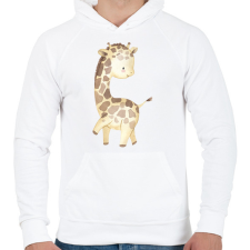 PRINTFASHION zsiráf - Férfi kapucnis pulóver - Fehér férfi pulóver, kardigán