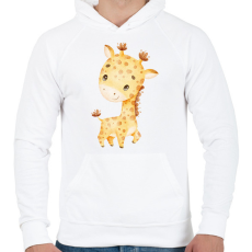 PRINTFASHION Zsiráf  - Férfi kapucnis pulóver - Fehér