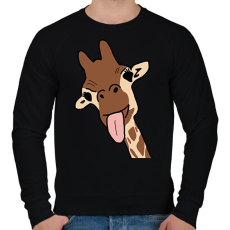 PRINTFASHION Zsiráf - Férfi pulóver - Fekete