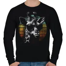 PRINTFASHION Zsiráf - Férfi pulóver - Fekete