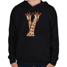 PRINTFASHION zsiráf - Gyerek kapucnis pulóver - Fekete gyerek pulóver, kardigán