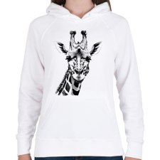 PRINTFASHION Zsiráf - Női kapucnis pulóver - Fehér női pulóver, kardigán