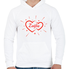 PRINTFASHION Zsófia - Férfi kapucnis pulóver - Fehér