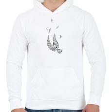 PRINTFASHION Zuhanó madár - Férfi kapucnis pulóver - Fehér