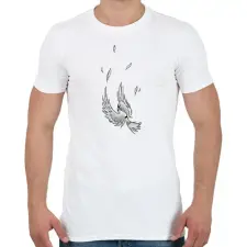 PRINTFASHION Zuhanó madár - Férfi póló - Fehér férfi póló