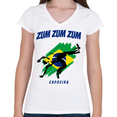 PRINTFASHION ZUM ZUM ZUM - Női V-nyakú póló - Fehér