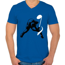 PRINTFASHION Zúzás - Férfi V-nyakú póló - Királykék férfi póló