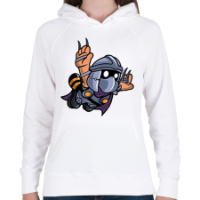 PRINTFASHION Zúzó - Női kapucnis pulóver - Fehér női pulóver, kardigán