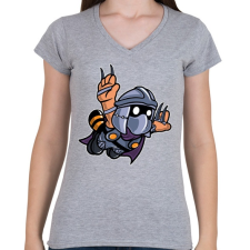 PRINTFASHION Zúzó - Női V-nyakú póló - Sport szürke női póló