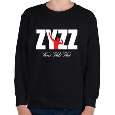 PRINTFASHION Zyzz - Veni Vidi Vici 2 - Fehér - Gyerek pulóver - Fekete