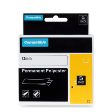 PRINTLINE kompatibilis szalag DYMO 622289-el, 12mm, 5,5m, fekete nyomtatás/átlátszó hordozó, RHINO, poliészter nyomtató kellék